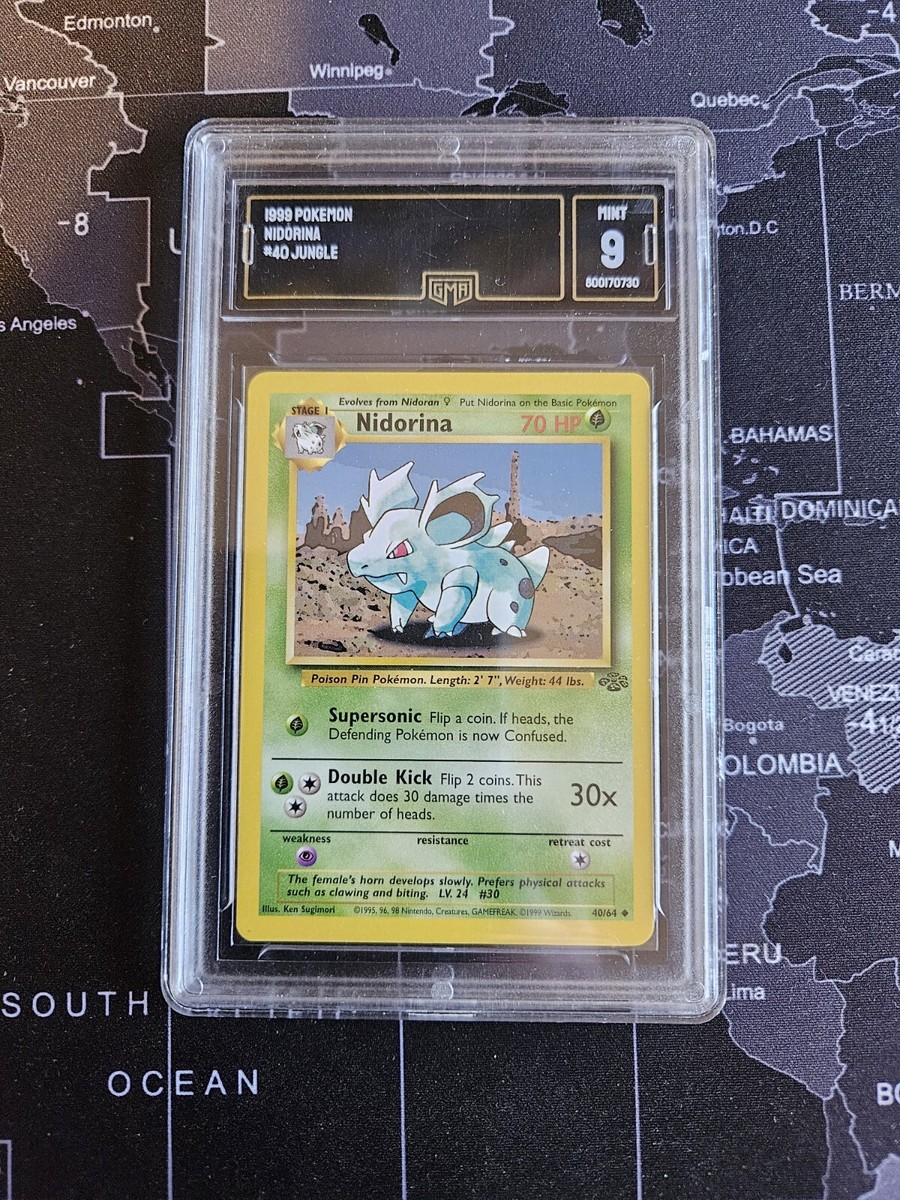 GMA MINT 9 NIDORINA 1999 POKEMON #40 JUNGLE POKEMON CARD | eBay