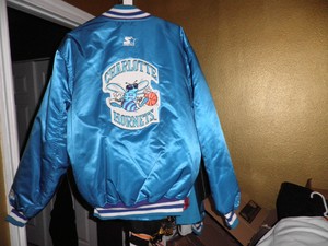 charlotte hornets satin starter jacket
