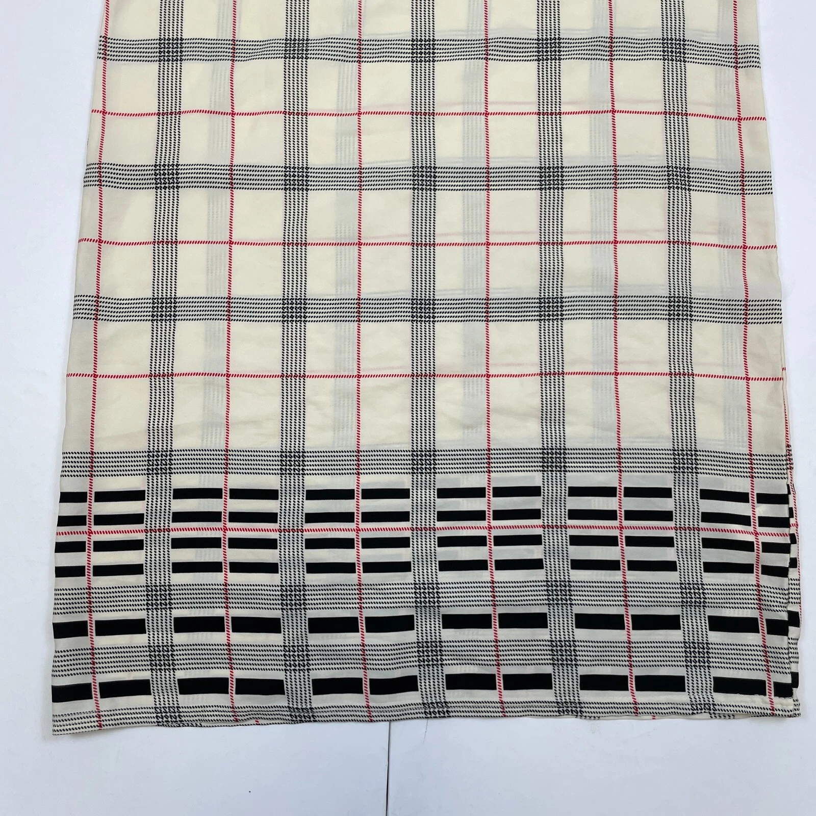 OFF WHITE Abito Boohoo 12 beige panna quadri manica corta girocollo corto bianco sporco