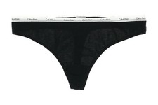 CALVIN KLEIN Women's Black 'Logo' Thong Sz S 140240