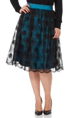 VOODOO VIXEN PIN UP 50'S VINTAGE FLARE ROCKABILLY SHANNON LACE SKIRT  SKA3244 S