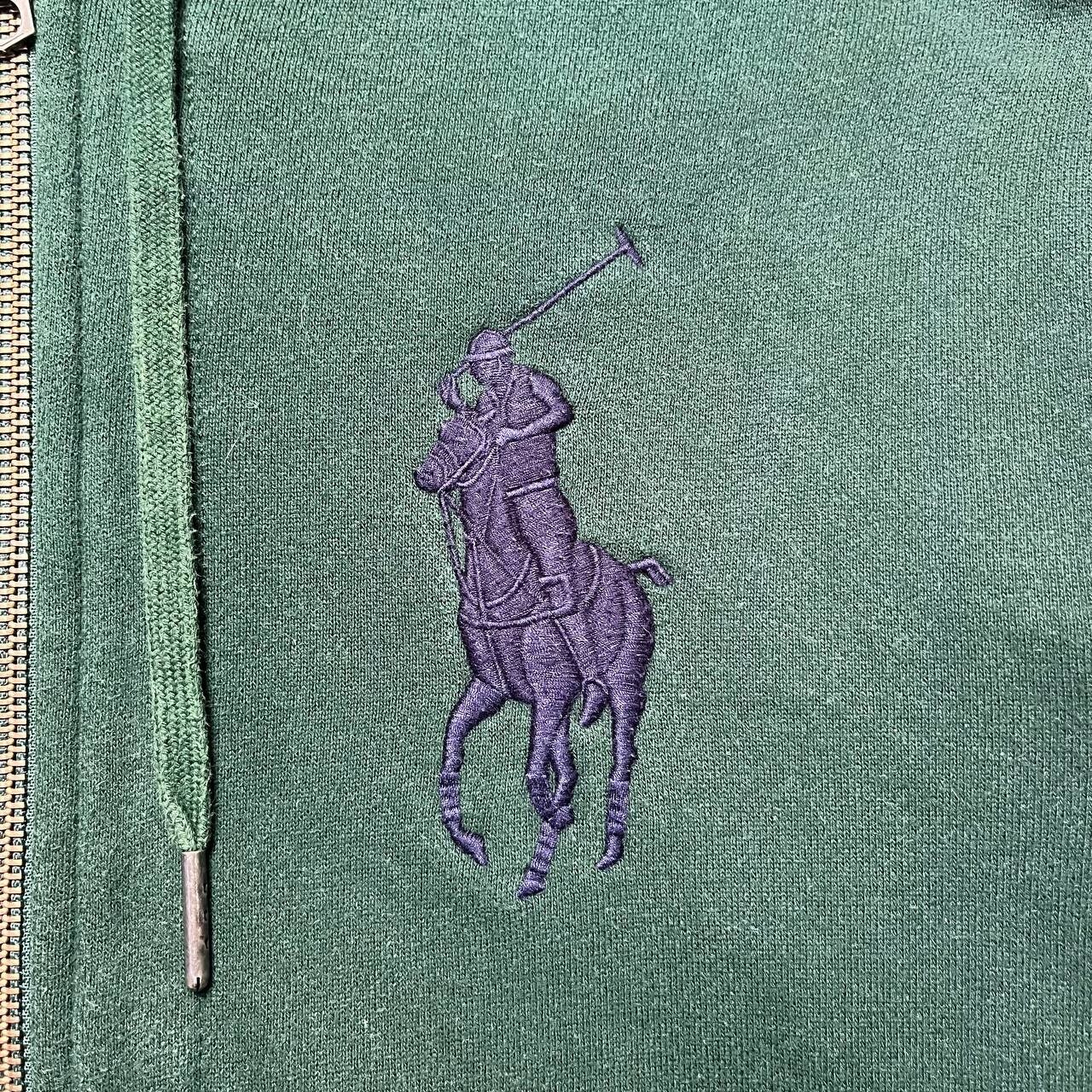Polo Ralph Lauren Big Pony №3 Felpa con Cappuccio Zip Uomo Taglia S Manica Lunga Verde