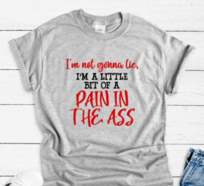 I'm Not Gonna Lie, I'm a Little Bit of a Pain in the Ass,  Gray, Unisex T-shirt
