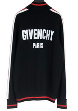 Givenchy Knitted wool logo embroidered bomber jacket Black Red Star