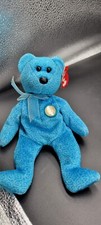 Ty Beanie Baby Bear 2001 "Classy" Both Tags, Blue. Mint condition.