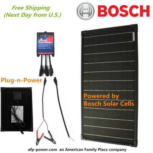 Bosch Plug-n-Power Kit 30W 30 Watt Mono Solar Panel Charger 12v Battery RV Boat - 第 1/7 張圖片