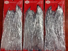 LOT OF 3! Tinsel icicles 1000 ct 18" Silver Christmas Decor winter holiday tree