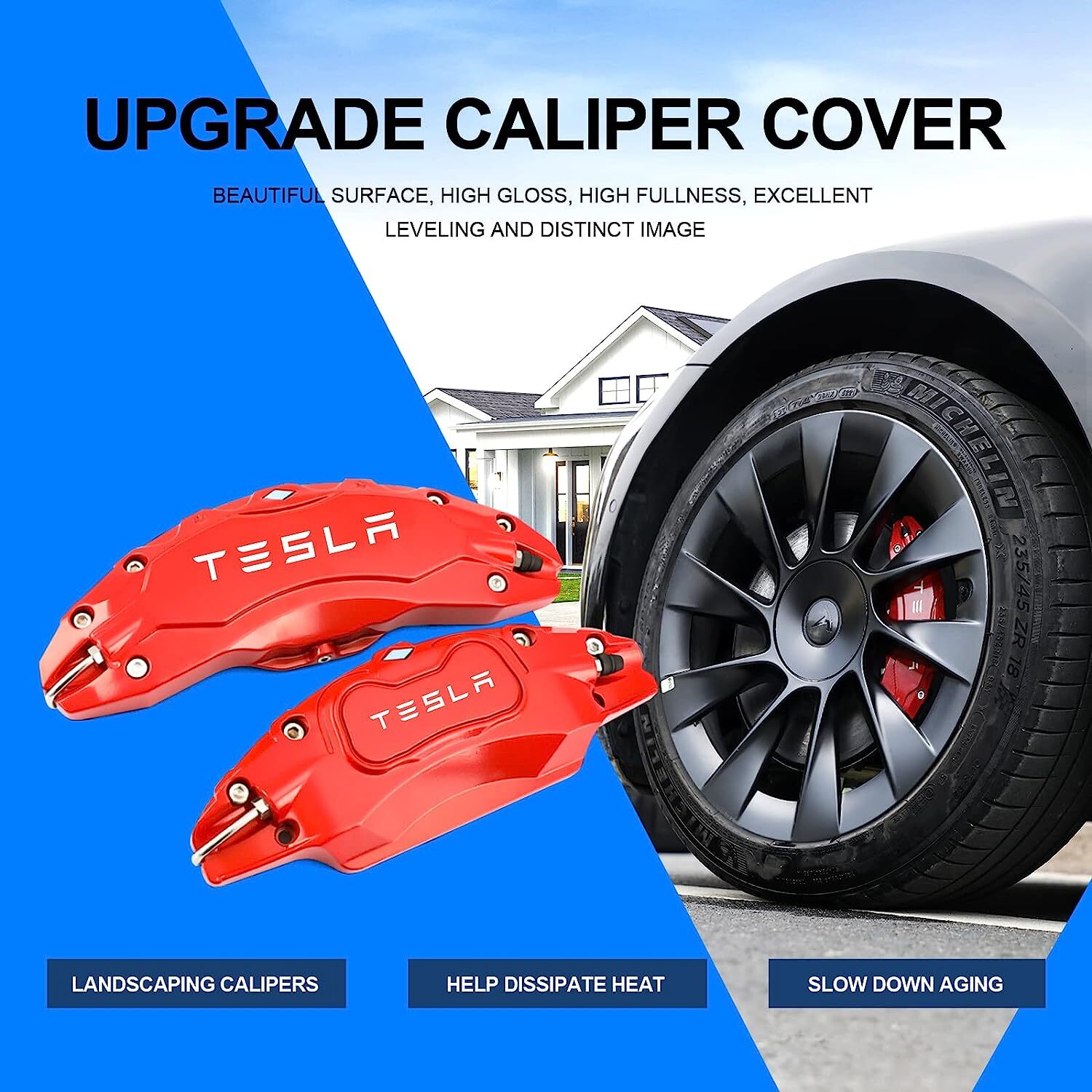 Brake Caliper Covers Set for Tesla Model Y Accessories 19 20 Inch Wheel Hub Size eBay