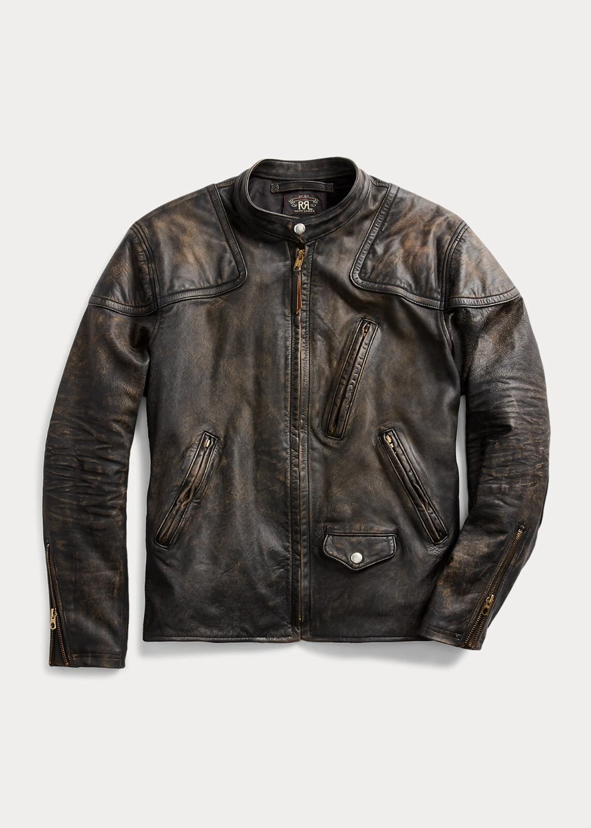 Double rl leather clearance jacket
