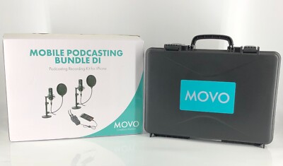Movo Podcast Bundle for 2 - Includes Microphones and Interface + More for iPhone
