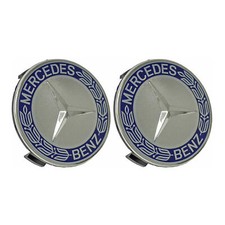 Juego de 2 tapacubos de aleación emblema azul real para Mercedes Benz OEM 1714000125