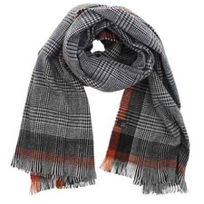 Soft Warm Thick Plaid Chequered Winter Scarf with Tassels