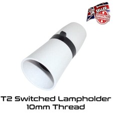 Lamp Holder with Switch BC Bayonet Bulb Cap 10mm Threaded Bottom Entry White *UK