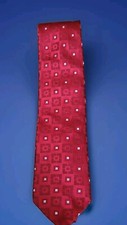 MENS JOHN W. NORDSTROM TIE 100 SILK MADE IN USA Crimson Red Square Pattern