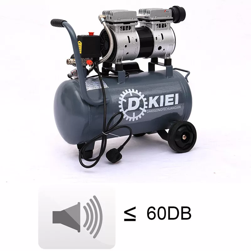 DKIEI Silent Air Compressor 25L Oil Free Low Noise 65dB Portable Air Machine