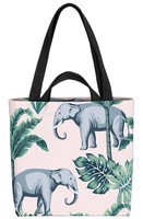 Vintage Elefanten Safari Palmen Tasche Hawaii Tropen-Wald Tropisch Wild-Tiere