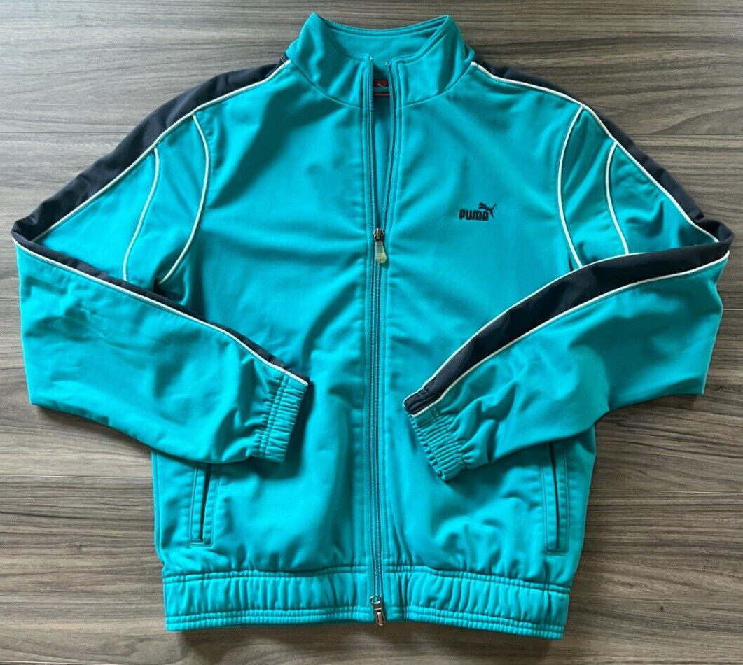 Puma Blue Zip Down Jacket Size Medium - image 1