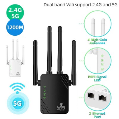 WLAN Repeater Router Range WIFI Signal Verstärker Access Point Booster 1200Mbps!