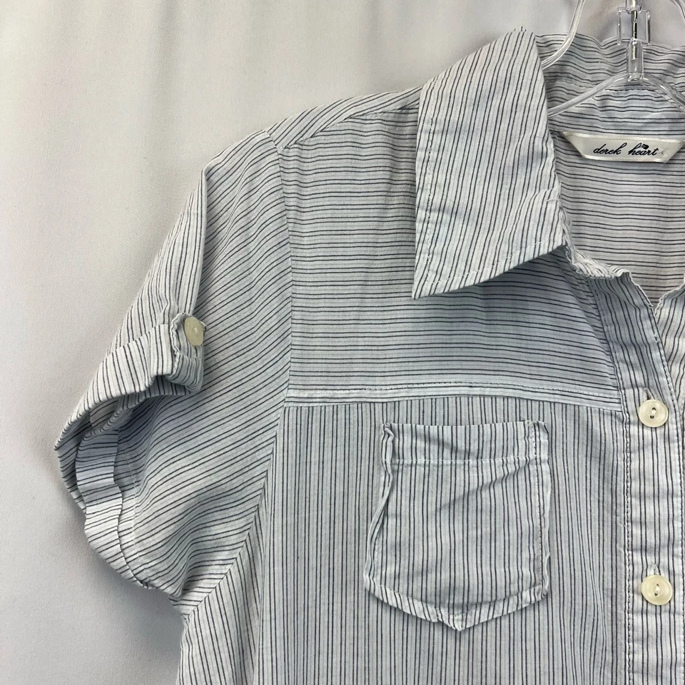 Mameluco Derek Heart para mujer multicolor a rayas bolsillos cuello pestaña enrollable L Foto 4 de 4