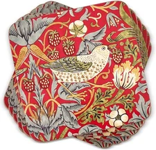 Pimpernel Morris & Co Strawberry Thief Red Coasters - Set of 6