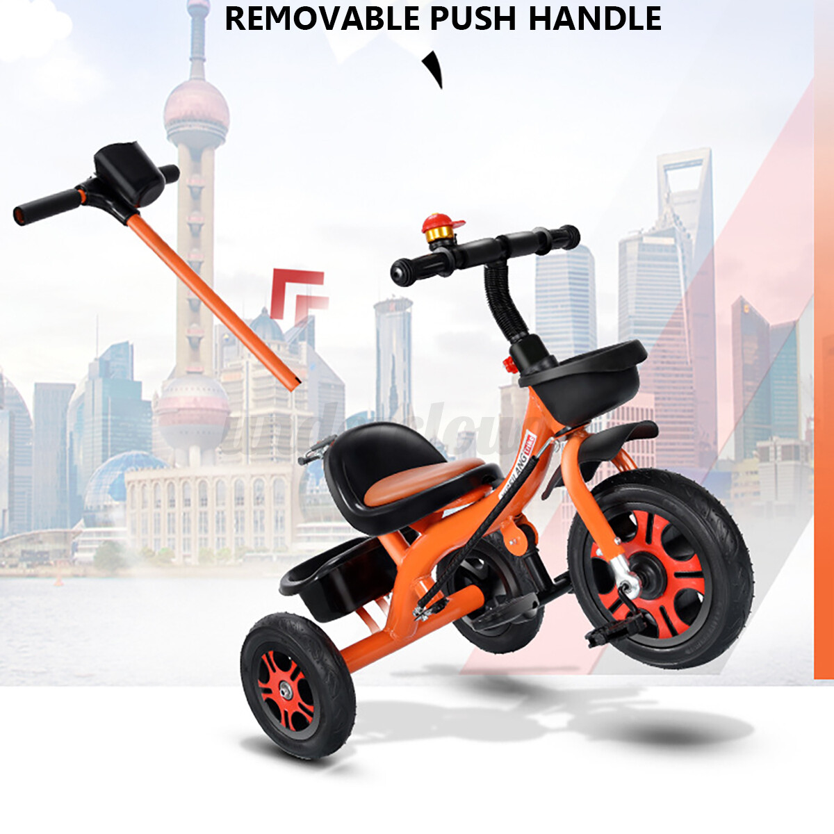 girl tricycle push handle