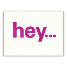 Short & Simple HEY / HELLO Blank Inside Card — Just Wink, American Greetings +✉