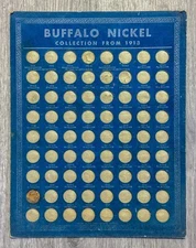 1938 Whitman Publishing 1913-1938 Buffalo & Jefferson Nickel 357 Felt Coin Board