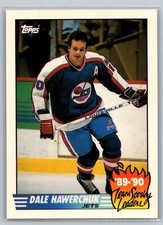 Dale Hawerchuk 1990-91 Topps Team Scoring Leaders HOCKEY #11 Winnipeg Jets HOF