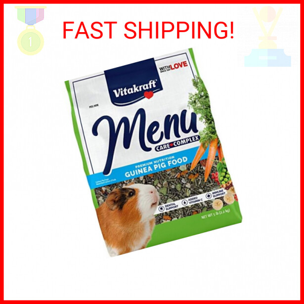 Vitakraft Menu Premium Guinea Pig Food - Alfalfa Pellets Blend - Vitamin and Min