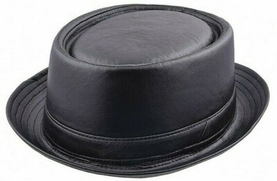 Hut Herren Pork Pie Lederoptik Pork Pie Hut – Trilby Fedora Im Gangster-Style, Schwarz Für Damen/Herren Pork Pie Herren Hut