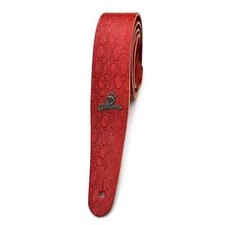 Magma Leathers 2" Delux  NARROW crocodile red leather Argentinean Strap for guit