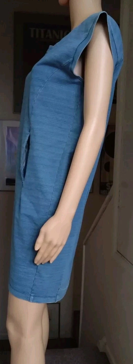 MAISON MARGIELA MM 6 Maison Martin Margiela abito tunica blu chiaro in denim a tubino taglia S M