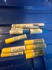 15 NEW YELLOW,WHITE,BLUE,SILVER TIPS  TUBES K&E RUWE DRAWING LEADS  580372  .036