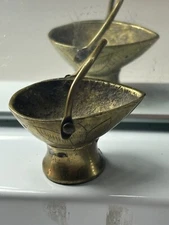 Bronze Fireplace Coal Bucket Figurine 1.5"