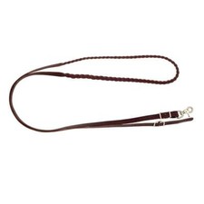 Partrade Trading Company 5/8  x 8  - Latigo 3 Plait Leather Roping Reins