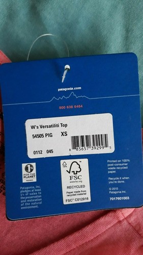 PATAGONIA VERSATILITI TOP - PEACH/PINK – EXTRA SMALL – BRAND NEW WITH TAGS - Picture 8 of 8