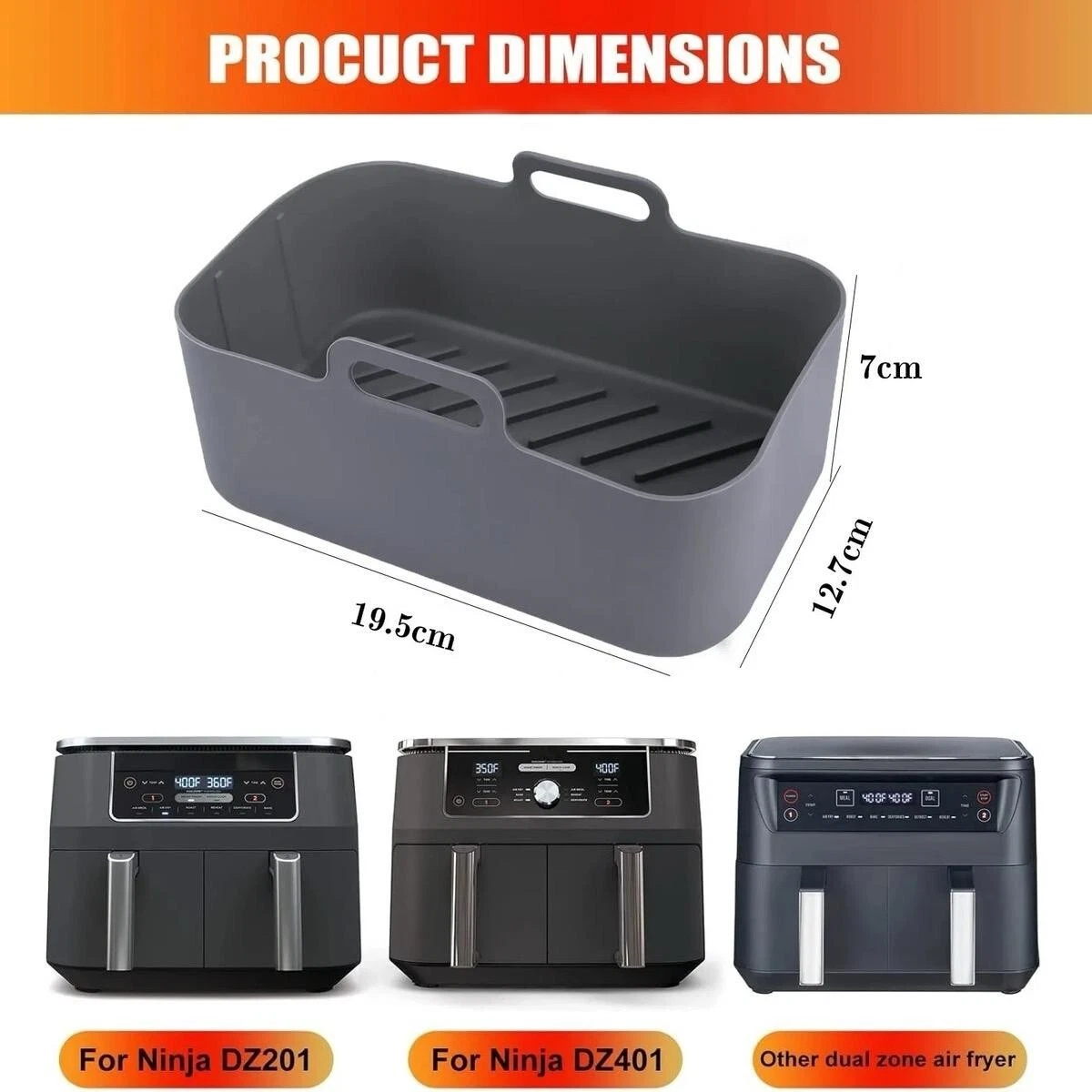 X2 Silikon Luft Friteuse Einlagen Ninja Premium Dual Wiederverwendbar Antihaft Korb Einsatz