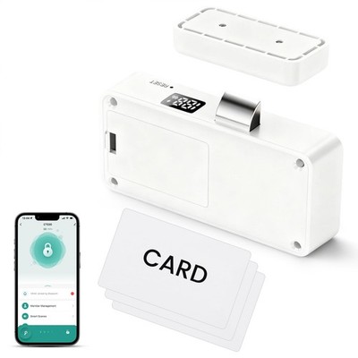 Smart Drawer Lock, Hidden No Drill Lock for Drawer，Keyless RFID Bluetooth Chi...