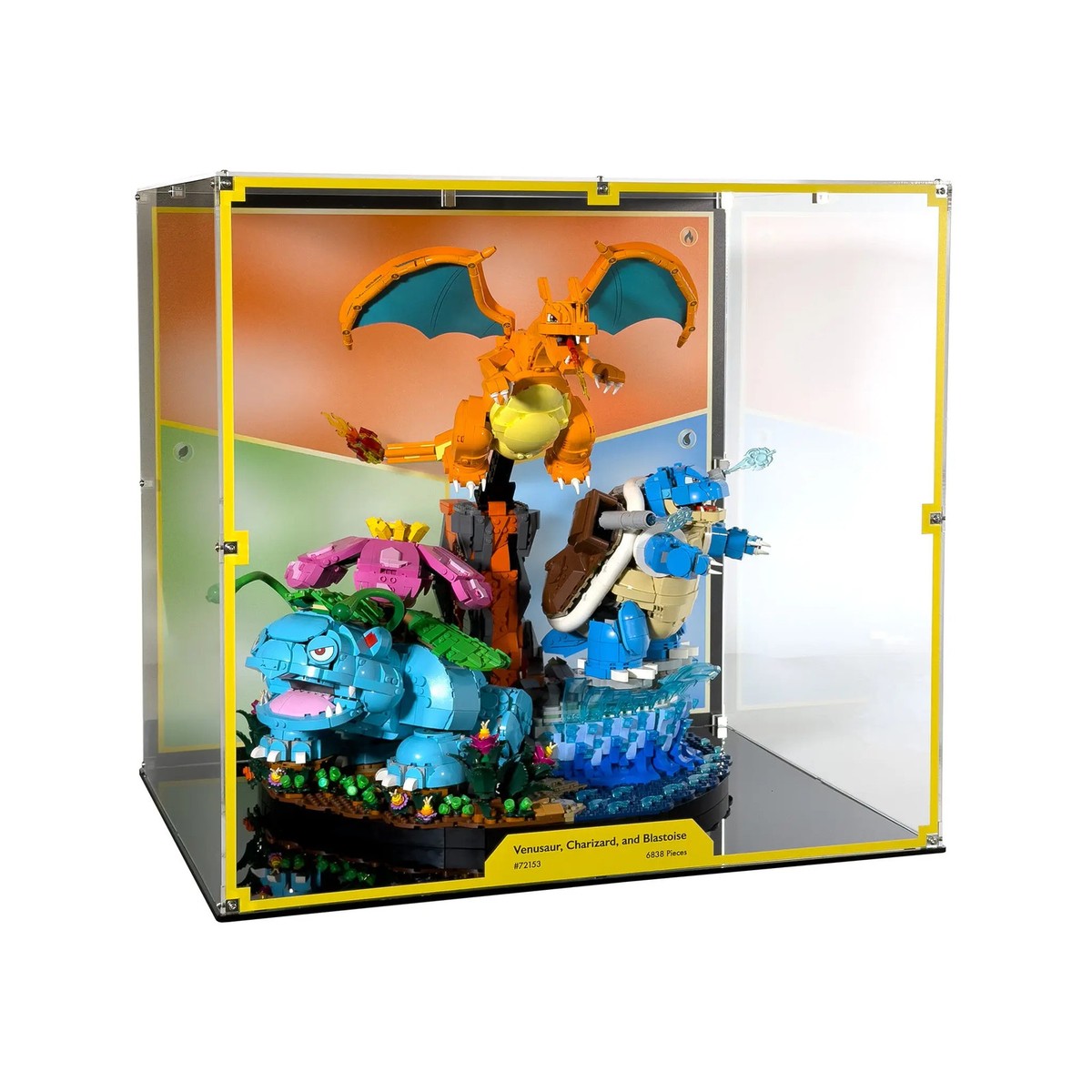 Acrylic Display Case for LEGO 72153 Pokémon Venusaur, Charizard