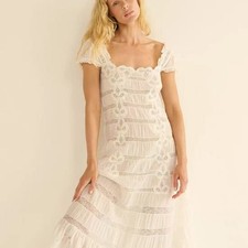 DOEN26 Xia Xin hollow lace lace lace short sleeved dress long skirt for women