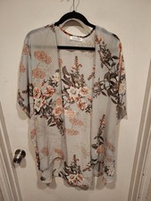 Emory Park Floral Chiffon Kimono Jacket Cardigan OS Lightweight Beach Summer