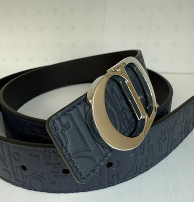Christian Dior Dark Blue Monogram Leather Belt 110 cm Fit's 38/40