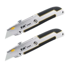Retractable Utility Knife, Heavy Duty Zinc Alloy Box Cutter with Total 10 PCS...