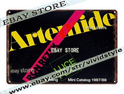 Tin Sign 1987 Artemide Lighting Modern Interior Decor man cave poster