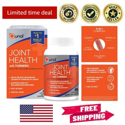 Turmeric-Based Joint Support - Quick Relief 5-in-1 Capsules for Adults, 45 Count