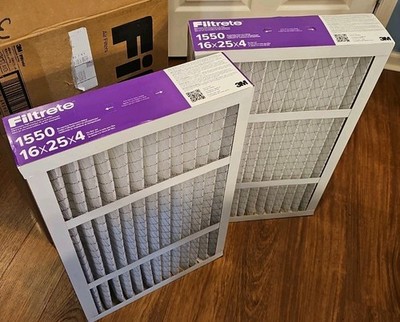 3M Filtrete HVAC Furnace Air Filter 16x25x4, 1550 Series 2-Pack (NEVER USED)