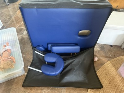 body coach Massageliege klappbar tragbar mit Tragetasche blau