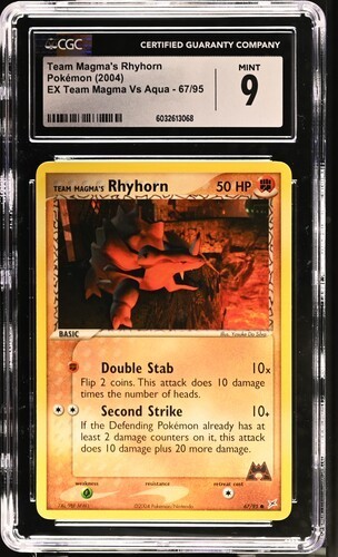 Team Magma's Rhyhorn graded CGC 9 for sale on eBay