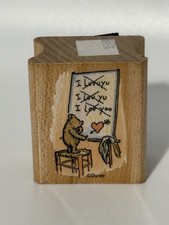 Disney Classic Winnie The Pooh On Love I Love You Rubber Stamp Valentine RARE