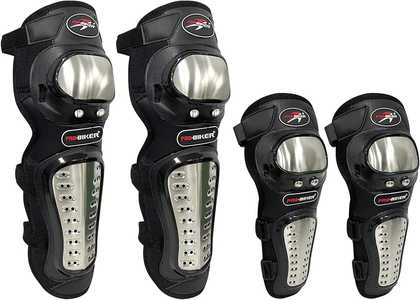 Knee Pads Elbow Pads Stainless Steel Motorcycle Elbow Knee Shin Guards Protector